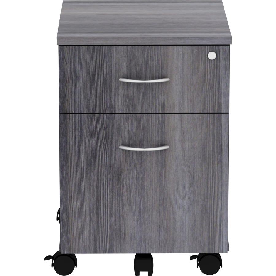 Lorell Relevance Series 2-Drawer File Cabinet - 15.8" x 19.9"22.9" - 2 x File, Box Drawer(s) - Finish: Weathered Charcoal, Laminate. Picture 4