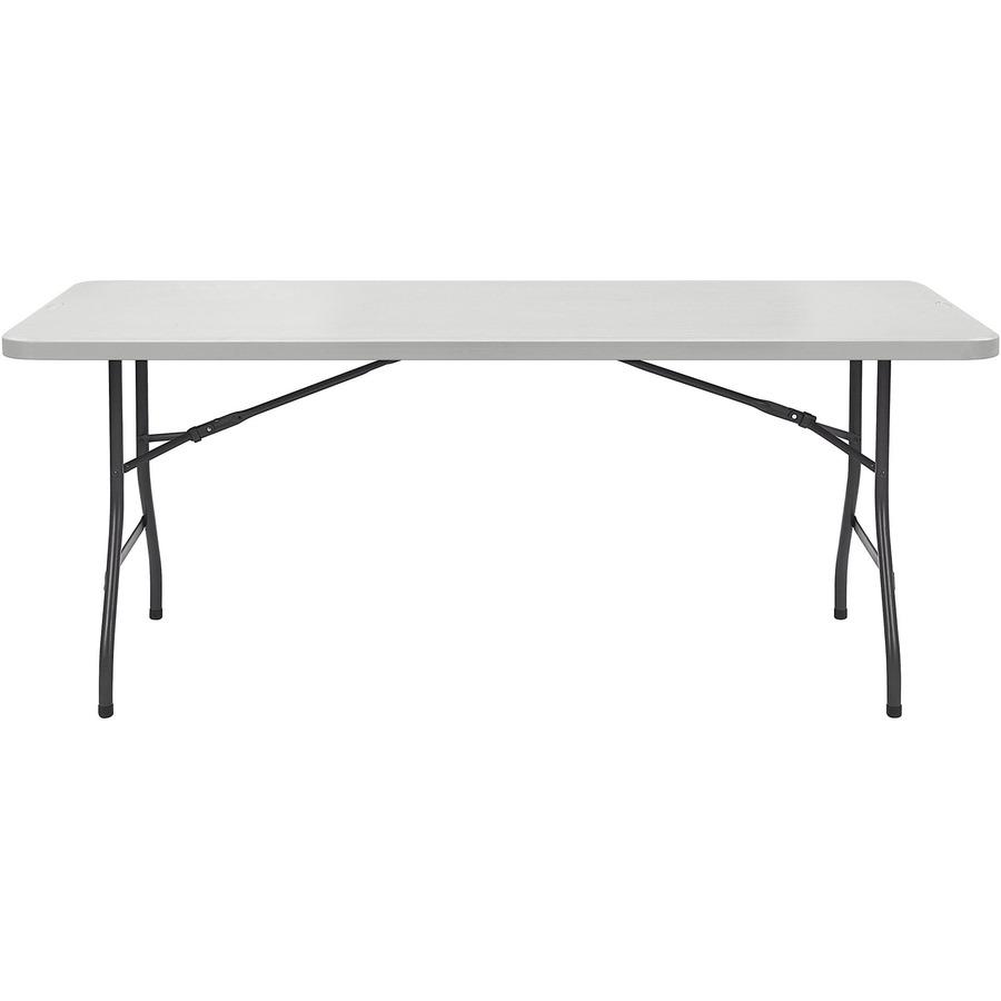 Lorell Ultra-Lite Banquet Table - Light Gray Rectangle Top - Dark Gray Folding Base - 600 lb Capacity x 60" Table Top Width x 30" Table Top Depth x 2" Table Top Thickness - 29" Height - Gray - High-de. Picture 5