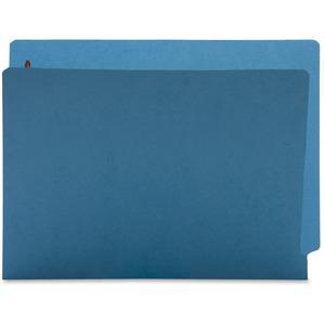 Business Source Letter Recycled Fastener Folder - 8 1/2" x 11" - 2 Fastener(s) - End Tab Location - Blue - 10% Recycled - 50 / Box. Picture 3