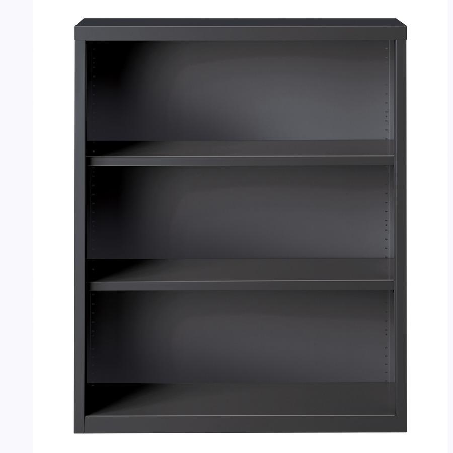 Lorell Fortress Series Bookcase - 34.5" x 13"42" - 3 Shelve(s) - Material: Steel - Finish: Charcoal, Powder Coated - Adjustable Shelf, Welded, Durable. Picture 3