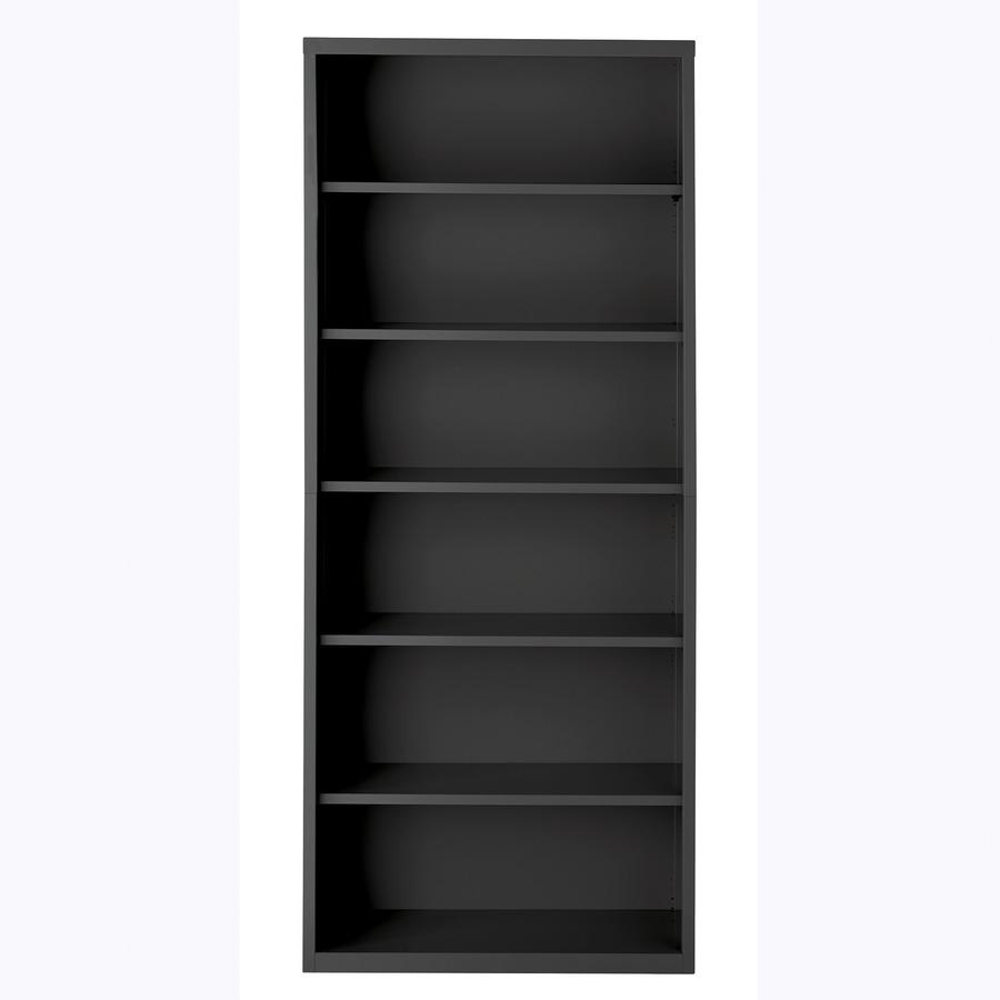 Lorell Fortress Series Bookcase - 34.5" x 13"82" - 6 Shelve(s) - Material: Steel - Finish: Charcoal, Powder Coated - Adjustable Shelf, Welded, Durable. Picture 3