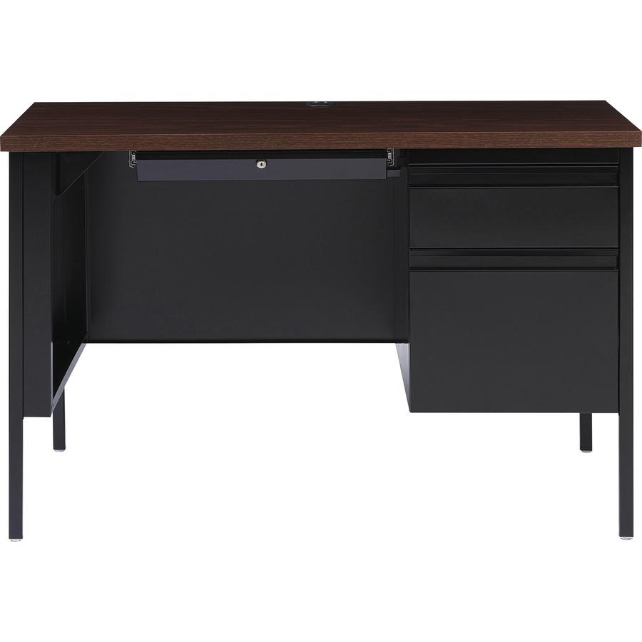 Lorell Fortress Series 45-1/2" Right Single-Pedestal Desk - 45.5" x 24"29.5" , 1.1" Top - Box, File Drawer(s) - Single Pedestal on Right Side - Square Edge. Picture 3