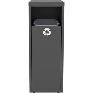 Lorell Recycling Tower - 10 gal Capacity - 40.2" Height x 18.6" Width - Charcoal Gray. Picture 4