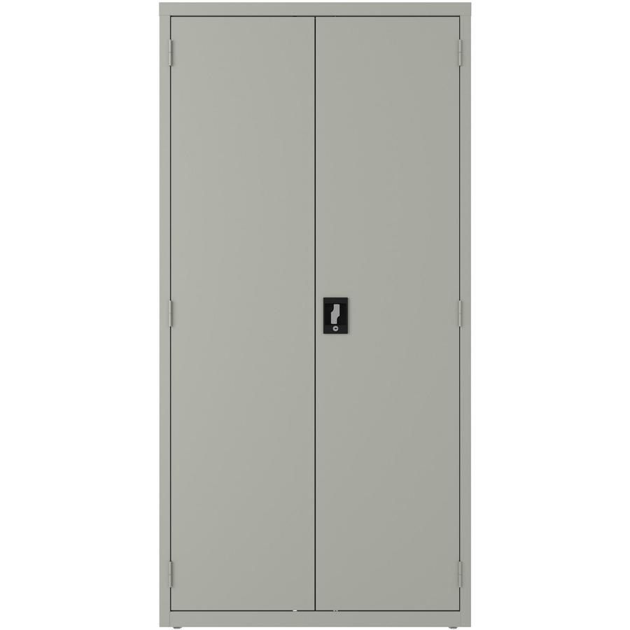Lorell Fortress Series Wardrobe Cabinet - 18" x 36" x 72" - 2 x Door(s) - Locking Door - Gray - Steel - Recycled. Picture 4