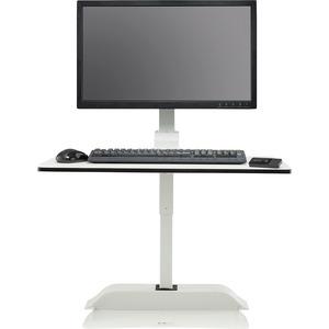 Safco Desktop Sit-Stand Desk Riser - Up to 27" Screen Support - 25 lb Load Capacity - 36" Height x 27.6" Width x 21.9" Depth - Desktop - Steel - White. Picture 2