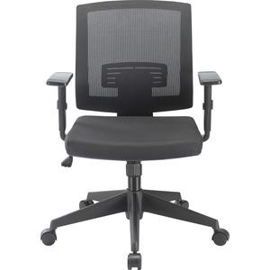 Lorell Soho Mid-back Task Chair - Black Fabric Seat - Black Back - 5-star Base - 1 Each. Picture 4