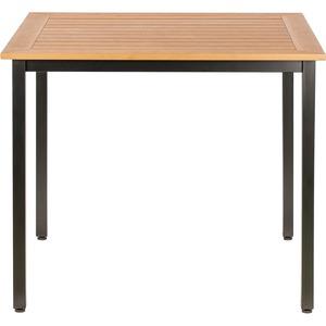Lorell Faux Wood Outdoor Table - Teak Square Top - Black Four Leg Base - 4 Legs - 36.60" Table Top Length x 36.60" Table Top Width - 30.75" Height - Assembly Required - Faux Wood Top Material - 1 Each. Picture 4