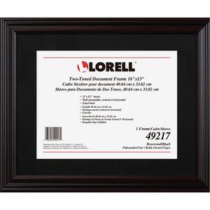 Lorell 2-toned Certificate Frame - 13" x 16" Frame Size - Holds 8.50" x 11" Insert - Rectangle - Desktop - Horizontal, Vertical - 1 Each - Rosewood. Picture 6