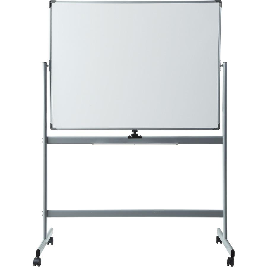 Lorell Double-sided Magnetic Whiteboard Easel - 48" (4 ft) Width x 36" (3 ft) Height - White Surface - Rectangle - Floor Standing - Magnetic - 1 Each. Picture 4