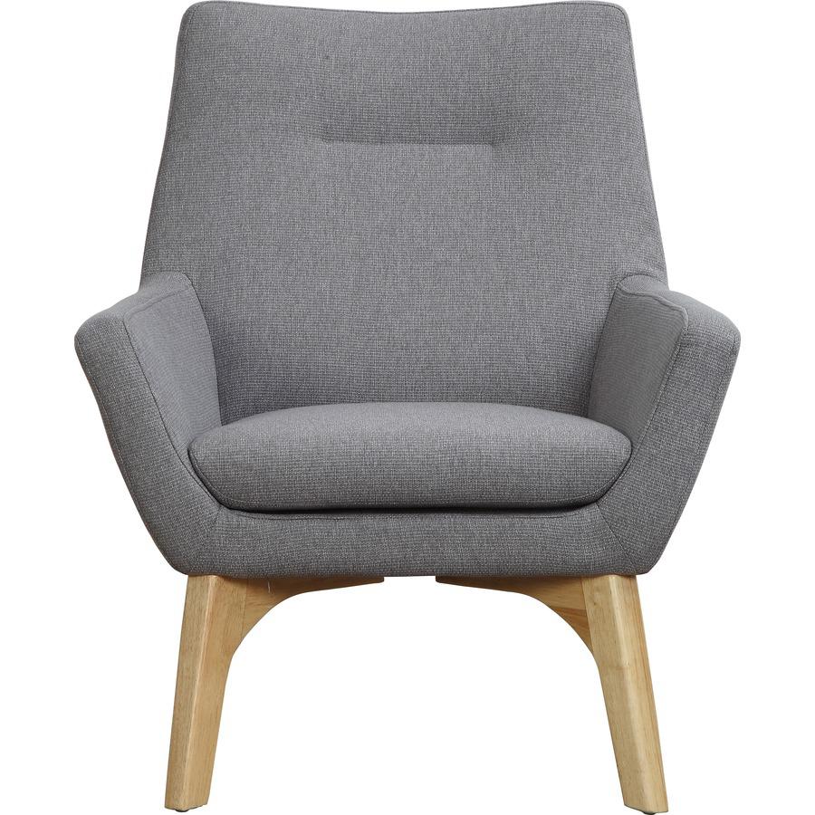 Lorell Quintessence Collection Upholstered Chair - Gray Seat - Gray Back - Low Back - Four-legged Base - 1 Each. Picture 4