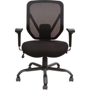 Lorell Soho Big & Tall Mesh Back Chair - Black Fabric Seat - Black Back - 5-star Base - 1 Each. Picture 7