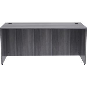 Lorell Essentials Series Rectangular Desk Shell - 66" x 30"29.5" , 1" Top - Laminate, Weathered Charcoal Table Top - Grommet. Picture 6