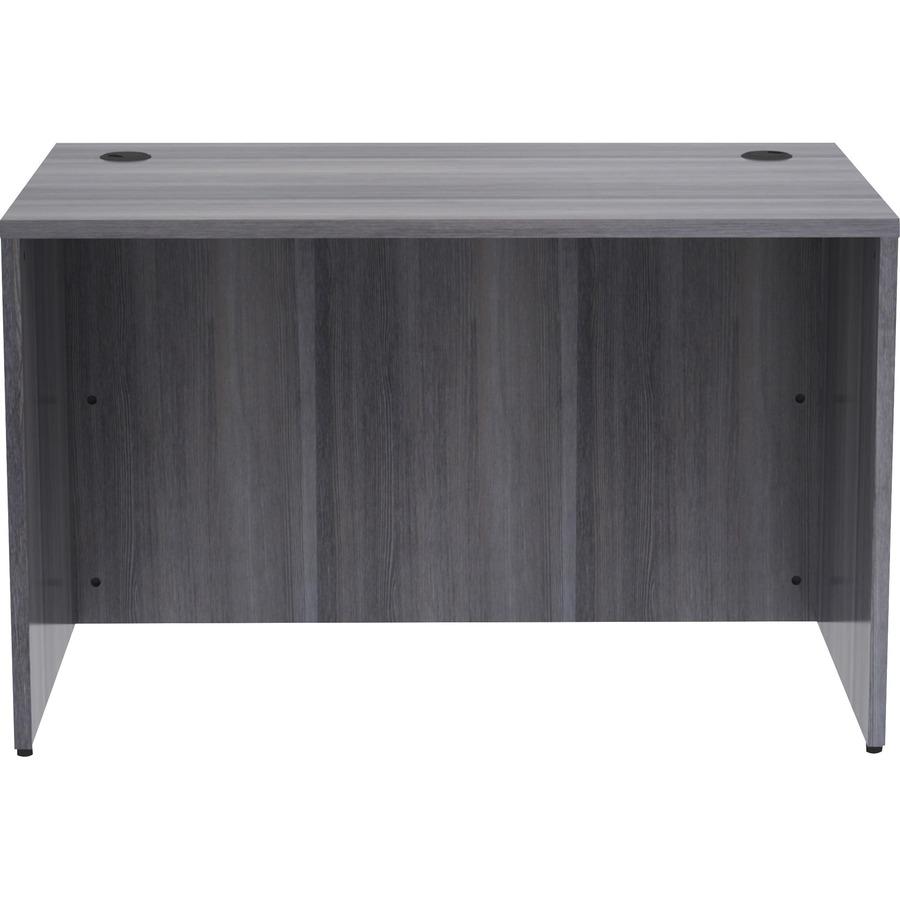 Lorell Weathered Charcoal Laminate Desking Desk Shell - 48" x 30" x 29.5" , 1" Top - Material: Polyvinyl Chloride (PVC) Edge - Finish: Laminate Top, Weathered Charcoal Top. Picture 2