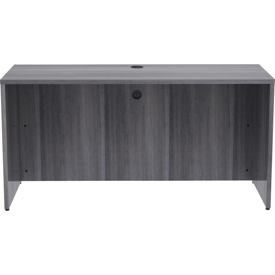 Lorell Essentials Series Credenza Shell - 60" x 24"29.5" , 1" Top - Laminate, Weathered Charcoal Table Top - Modesty Panel. Picture 4