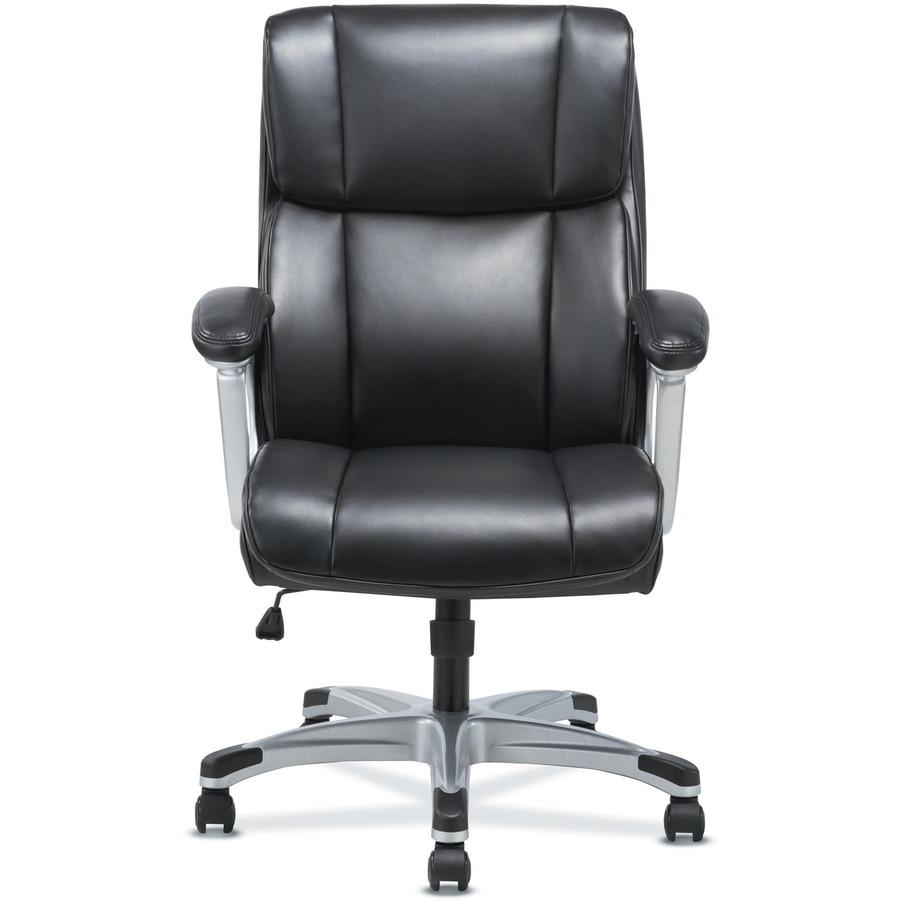 Sadie 3-Fifteen Executive Leather Chair - Black Plush, Bonded Leather Seat - Black Plush, Bonded Leather Back - High Back - 5-star Base - 1 Each. Picture 12