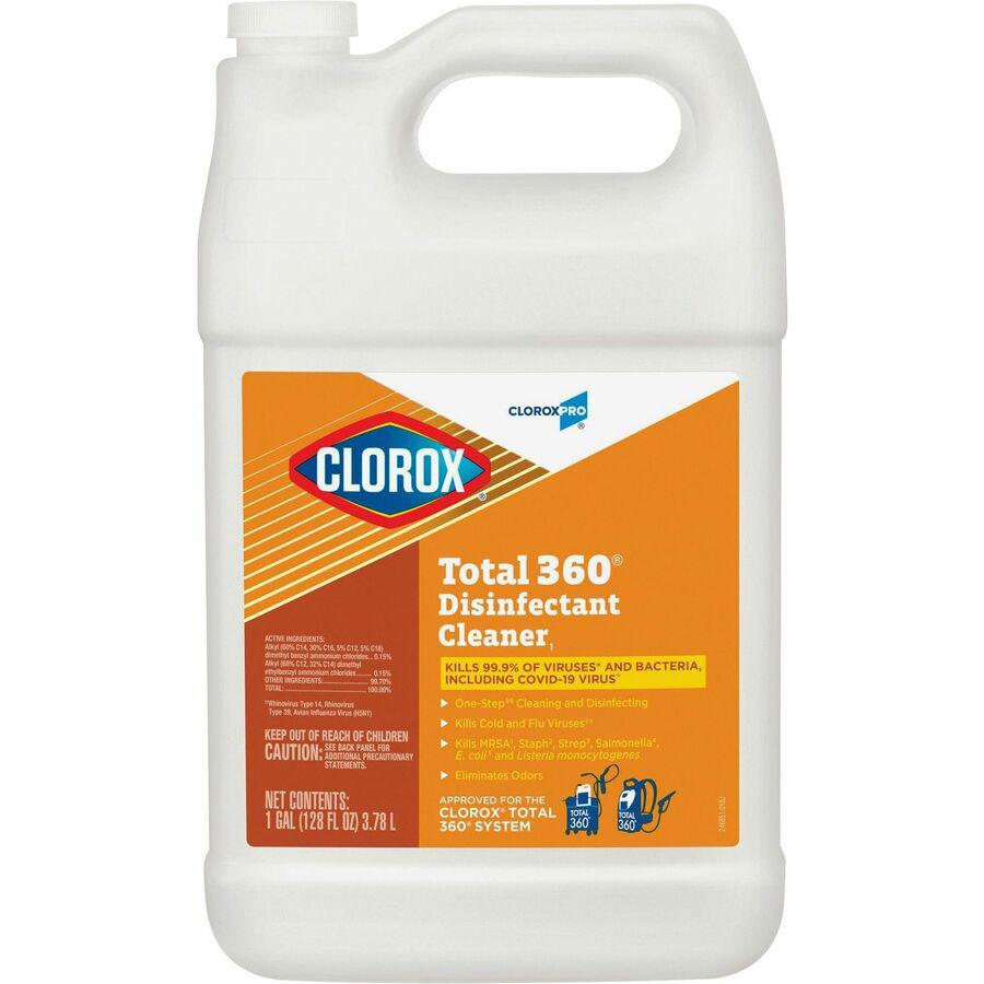 CloroxPro Total 360 Disinfectant Cleaner - 128 fl oz (4 quart) - 72 / Bundle - Translucent. Picture 6