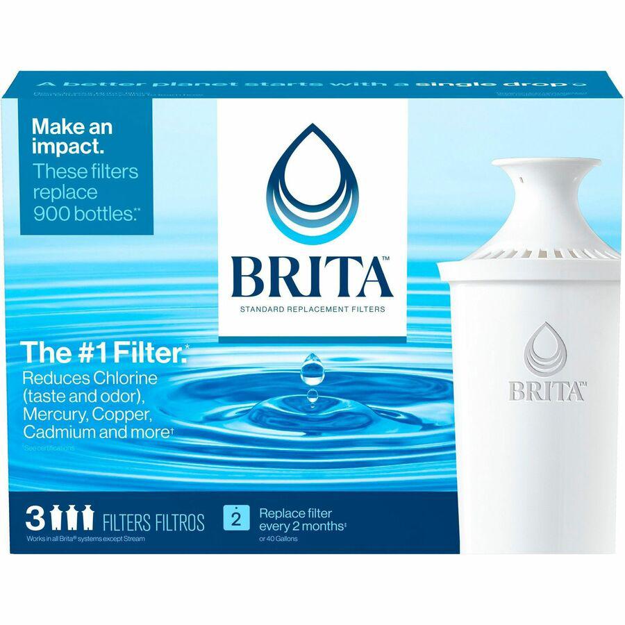Brita Replacement Water Filter for Pitchers - Dispenser - Pitcher - 40 gal Filter Life (Water Capacity)2 Month Filter Life (Duration) - 24 / Carton - Blue, White. Picture 5