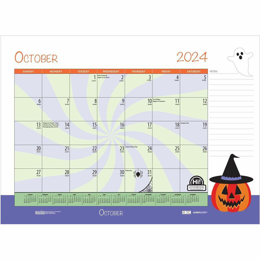 House of Doolittle Monthly Deskpad Calendar Seasonal Holiday Depictions 22 x 17 Inches - Julian Dates - Monthly - 12 Month - January 2024 - December 2024 - 1 Month Single Page Layout - Desk Pad - Mult. Picture 6