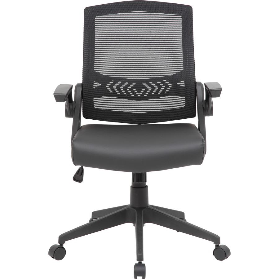 Boss Mesh Flip Arm Task Chair - Black Seat - Black Back - Black Frame - 5-star Base - 1 Each. Picture 4