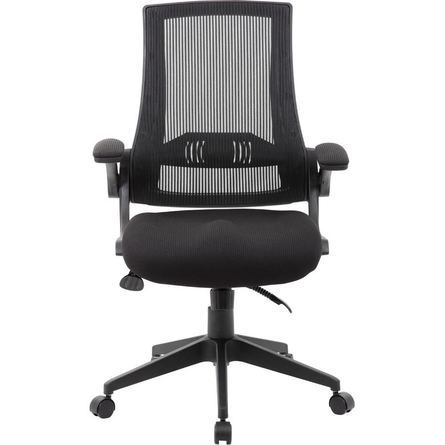 Boss Mesh Back, Flip Arm Task Chair - Black Seat - Black Back - Black Frame - 5-star Base - 1 Each. Picture 4