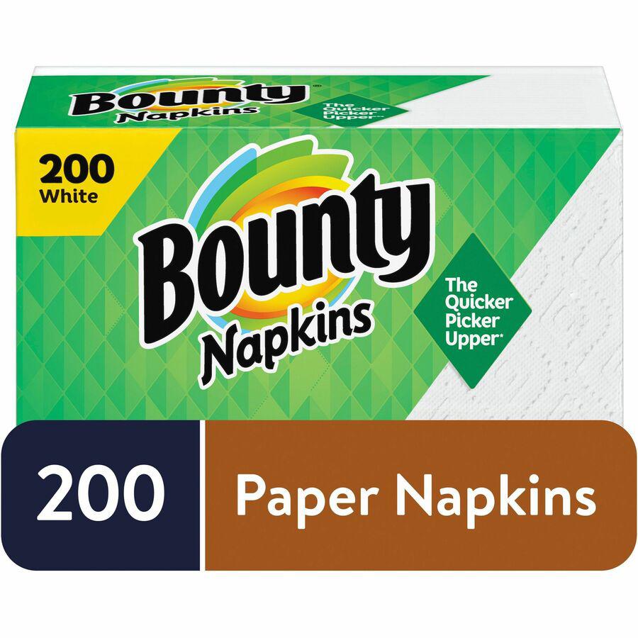 Bounty Quilted Napkins - 1 Ply - 12" x 12" - White - Paper - 1600 / Carton. Picture 3