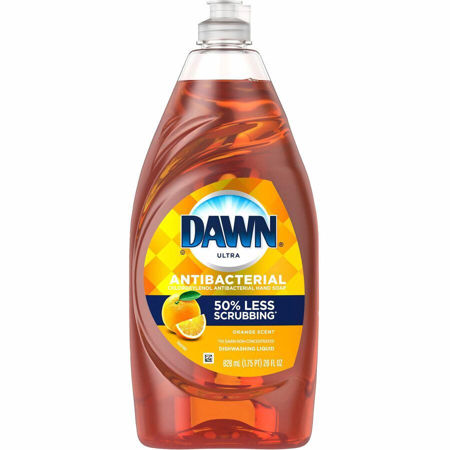 Dawn Ultra Antibacterial Dish Soap - 28 fl oz (0.9 quart) - Citrus Scent - 8 / Carton - Antibacterial, Residue-free, Streak-free - Orange. Picture 3
