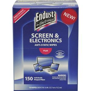 Endust Screen/Electronics Clean Wipes - For Smartphone, Handheld Device, Notebook, LCD, GPS Navigation System, Display Screen - Anti-static, Alcohol-free, Ammonia-free, Soft, Non-abrasive - 150 / Pack. Picture 4