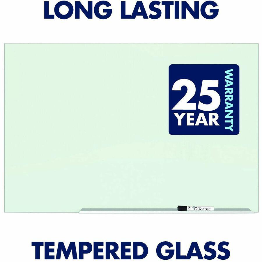 Quartet Magnetic Glass Dry-Erase Board - 72" (6 ft) Width x 48" (4 ft) Height - Brilliance White Tempered Glass Surface - Rectangle - Horizontal/Vertical - Magnetic - 1 Each. Picture 3