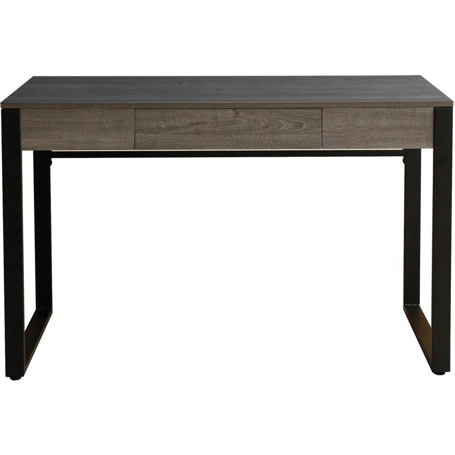 Lorell SOHO Desk with Center Drawer - 47" x 23.5"30" - 1 Drawer(s) - Band Edge - Finish: Charcoal. Picture 4