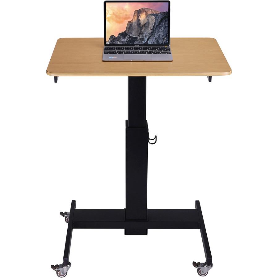 Lorell 28" Sit-to-Stand School Desk - Black Oak Square Top - Adjustable Height - 24" to 40" Adjustment - 40" Height x 28" Width x 20" Length - Assembly Required - 1 Each. Picture 6