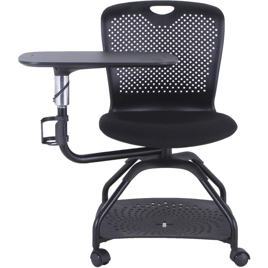 Lorell Student Training Chair - Fabric Seat - Plastic Back - Four-legged Base - Black - 1 Each. Picture 3