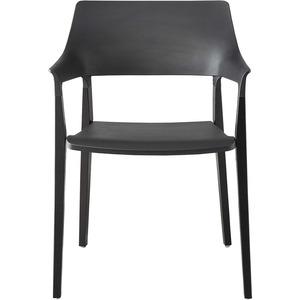 Lorell Wood Legs Stack Chairs - Plastic Seat - Plastic Back - Black - Wood, Plastic - 2 / Carton. Picture 11