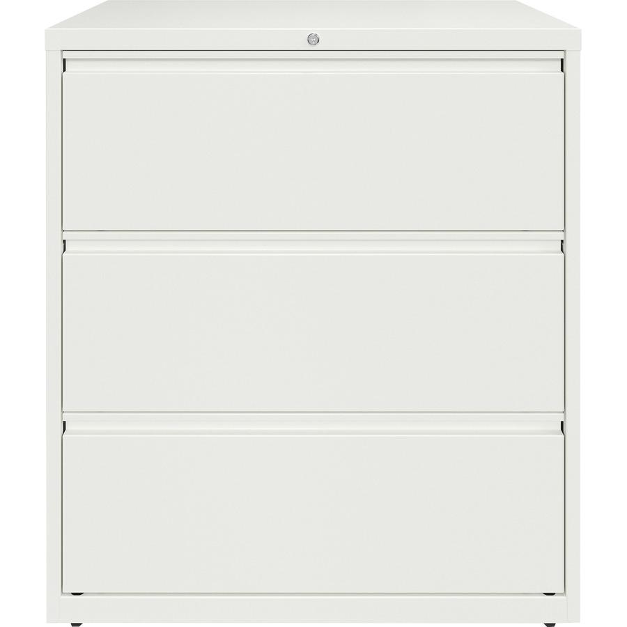 Lorell Fortress Series Lateral File - 36" x 18.6" x 40.3" - 3 x Drawer(s) for File - Letter, Legal, A4 - Lateral - Hanging Rail, Magnetic Label Holder, Locking Drawer, Locking Bar, Ball Bearing Slide,. Picture 4