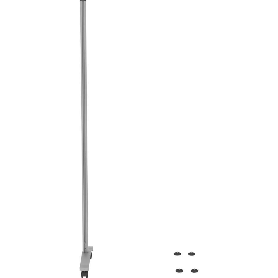 Lorell Adaptable Panel Legs for 50"H Configuration - 18.8" Width x 2" Depth x 71" Height - Aluminum - Silver. Picture 4