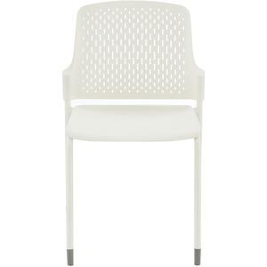 Safco Next Stack Chair - White Polypropylene Seat - White Polypropylene Back - Tubular Steel Frame - Four-legged Base - 4 / Carton. Picture 2