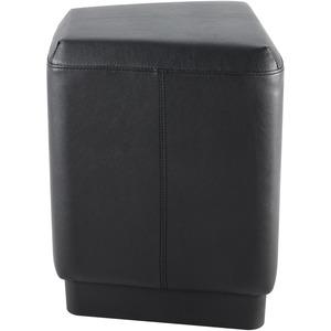 Lorell Contemporary 20" Rectangular Foot Stool - Black Polyurethane Seat - 1 Each. Picture 2