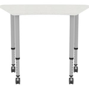 Lorell Attune Height-adjustable Multipurpose Curved Table - Trapezoid Top - Adjustable Height - 26.62" to 33.62" Adjustment x 60" Table Top Width x 23.62" Table Top Depth - 33.62" Height - Assembly Re. Picture 4
