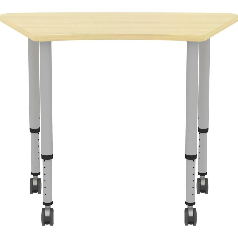 Lorell Attune Height-adjustable Multipurpose Curved Table - Trapezoid Top - Adjustable Height - 26.62" to 33.62" Adjustment x 60" Table Top Width x 23.62" Table Top Depth - 33.62" Height - Assembly Re. Picture 5