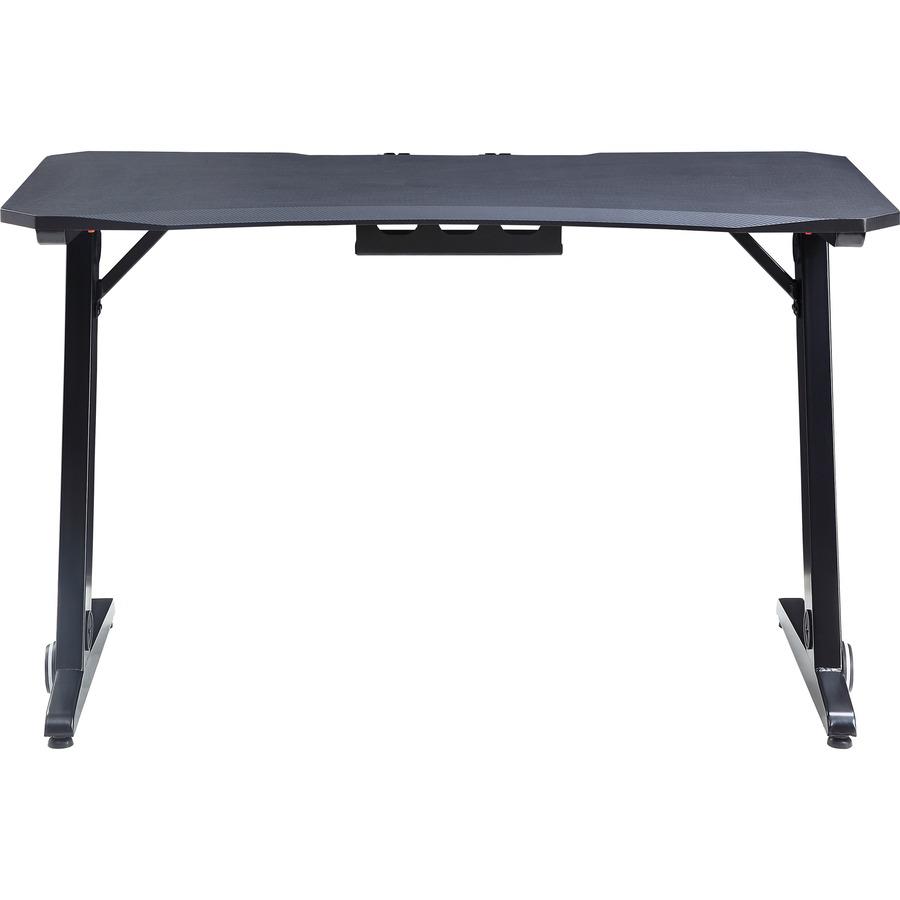 Lorell Standard Ergonomic Gaming Desk - x 47" Table Top Width x 23.75" Table Top Depth - 29" Height - Assembly Required - Black. Picture 12