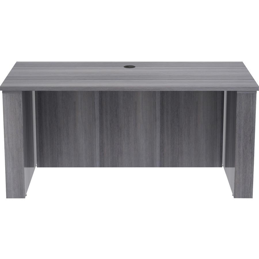 Lorell Essentials Series Sit-to-Stand Desk Shell - 0.1" Top, 1" Edge, 60" x 29"49" - Finish: Weathered Charcoal. Picture 3