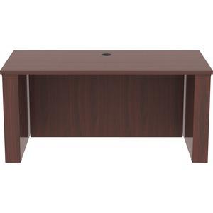 Lorell Essentials 60" Sit-to-Stand Desk Shell - 0.1" Top, 1" Edge, 60" x 29" x 49" - Material: Polyvinyl Chloride (PVC) Edge - Finish: Mahogany Laminate Top, Mahogany. Picture 3