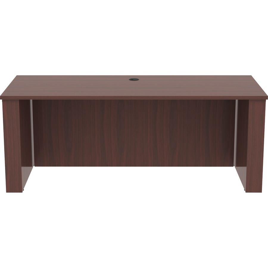 Lorell Essentials Series Sit-to-Stand Desk Shell - 0.1" Top, 1" Edge, 72" x 29"49" - Finish: Mahogany - Laminate Table Top. Picture 4