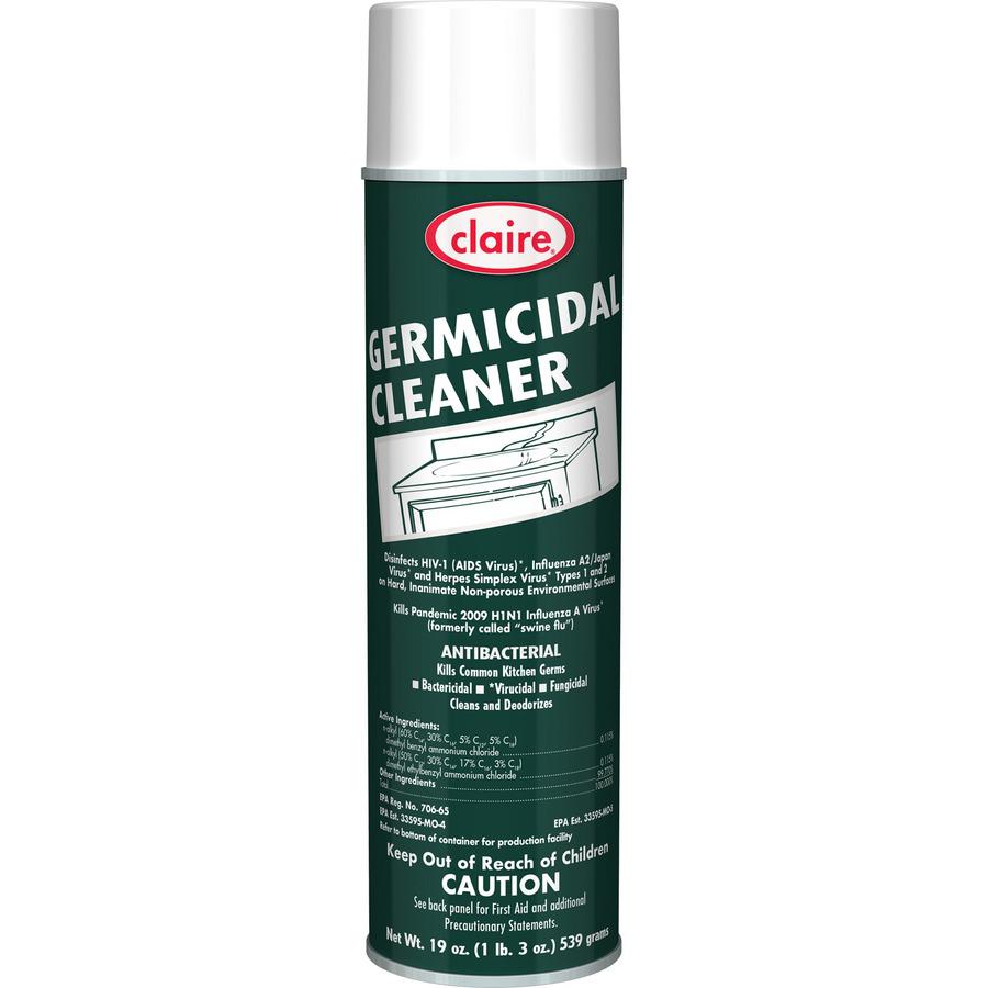 Claire Foaming Germicidal Cleaner - Spray - 20 fl oz (0.6 quart) - Floral Scent - 12 / Carton - White. Picture 4
