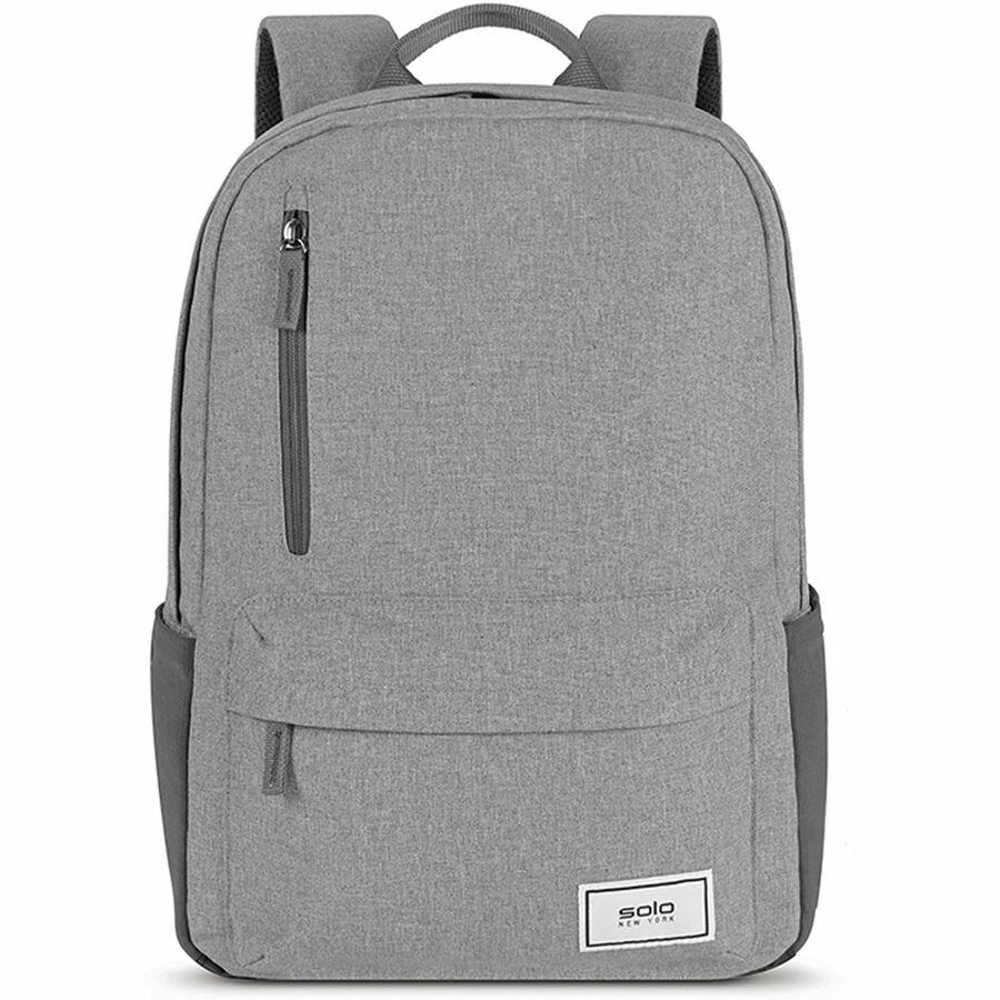 Solo Re:cover Carrying Case (Backpack) for 15.6" Notebook - Gray - Bump Resistant, Damage Resistant - Shoulder Strap, Luggage Strap, Handle - 14.8" Height x 11.3" Width x 7" Depth - 1 Each. Picture 4