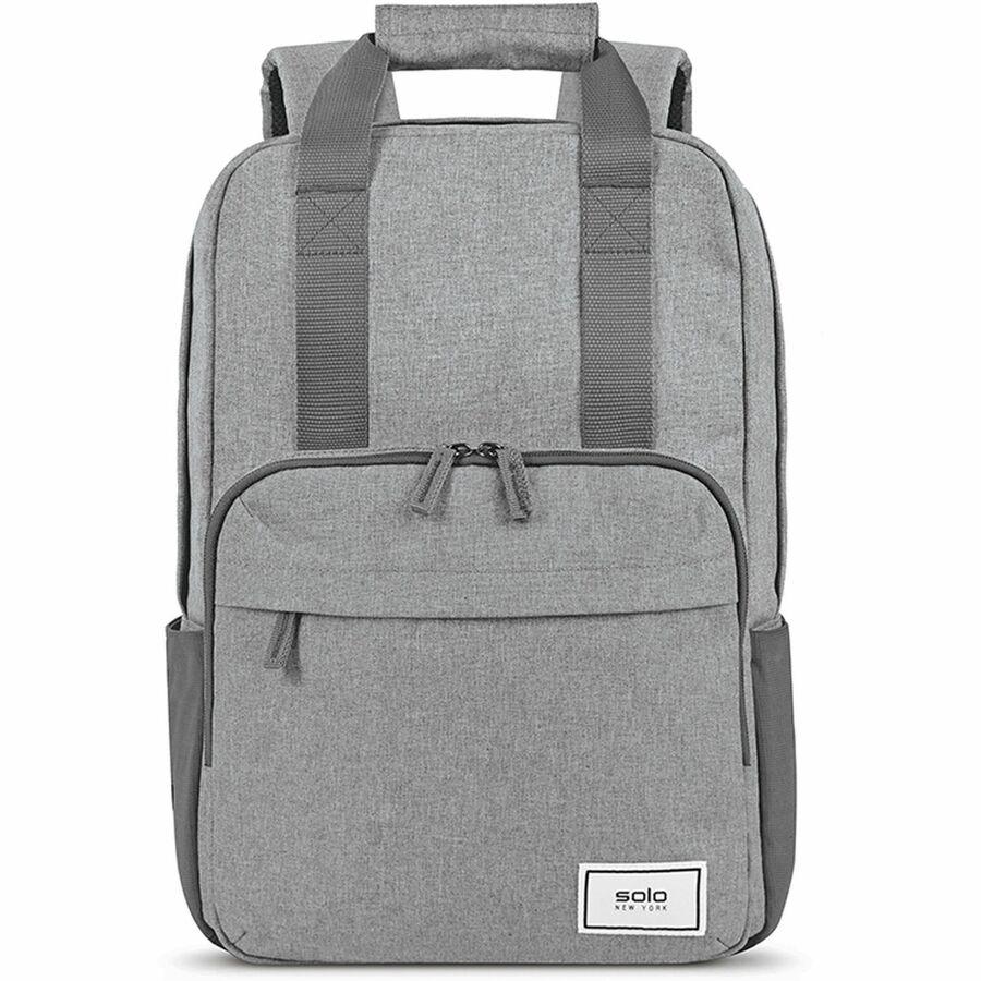 Solo Re:claim Carrying Case (Backpack) for 15.6" Notebook - Gray - Bump Resistant, Damage Resistant - Mesh Pocket - Shoulder Strap, Luggage Strap, Handle - 16.5" Height x 12.3" Width x 6.8" Depth - 1 . Picture 3
