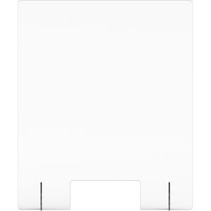 Lorell Social Distancing Barrier w/Pass-Through Cutout - 30" Width x 7" Depth x 36" Height - 1 Each - Clear - Acrylic. Picture 4