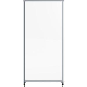 Lorell Mobile Full Protective Glass Screen - 36" Width x 0.3" Depth x 78" Height - 1 Each - Clear - Tempered Glass, Aluminum. Picture 9
