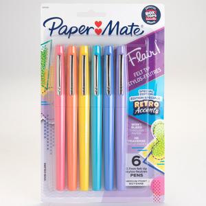 Paper Mate Flair Medium Point Pens - Medium Pen Point - Yellow, Sky Blue, Lilac, Blueberry Bubble Gum, Papaya, Guava Water Based Ink - 6 / Pack. Picture 3