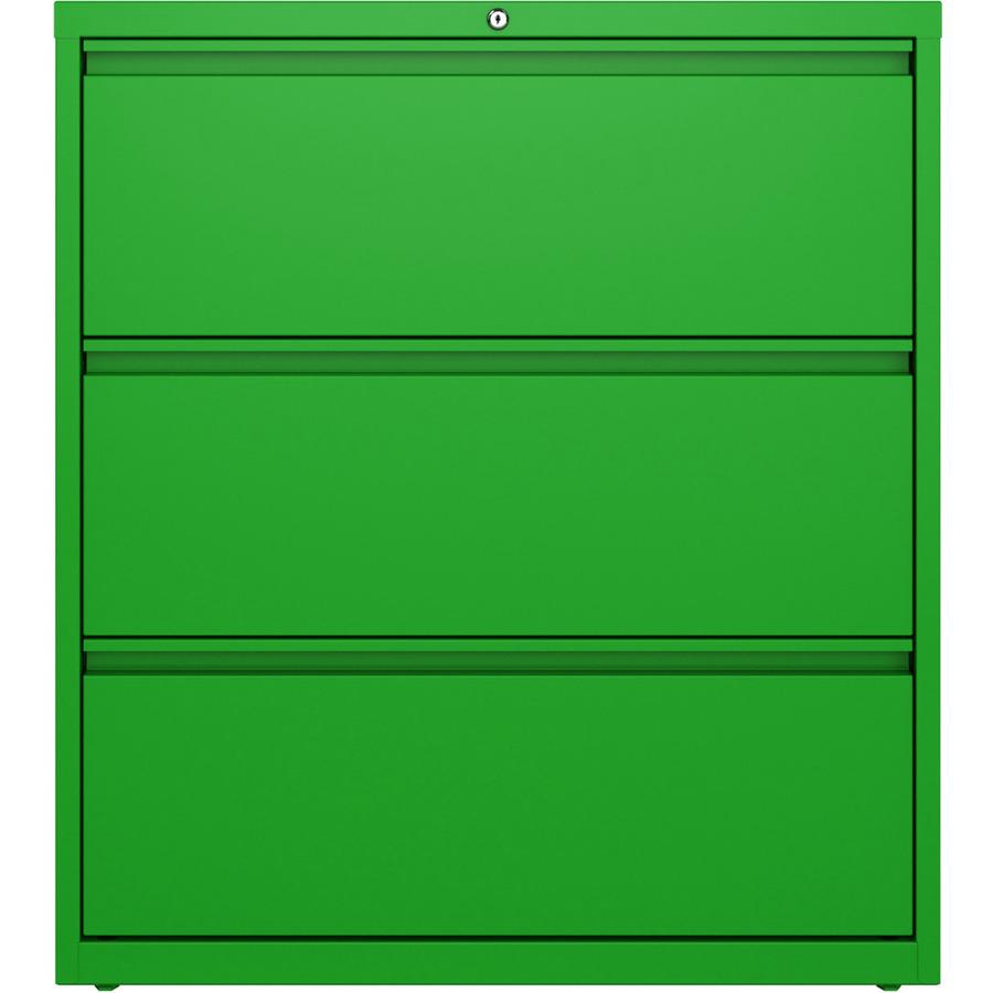 Lorell Fortress Series Lateral File - 36" x 18.8" x 40.3" - 3 x Drawer(s) for File - Letter, Legal, A4 - Lateral - Hanging Rail, Label Holder, Durable, Nonporous Surface, Removable Lock, Locking Bar, . Picture 2