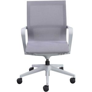 Lorell Executive Mesh Mid-back Chair - Nylon Seat - Nylon, Mesh Back - Plastic Frame - Mid Back - 5-star Base - Gray - 1 Each. Picture 13